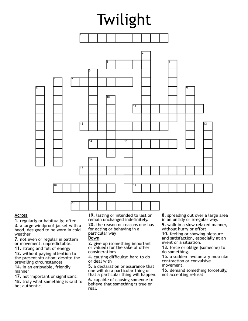 Twilight Crossword