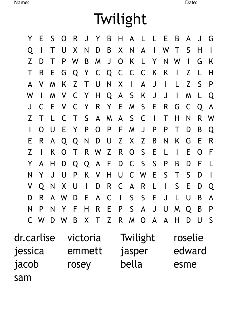 Twilight Word Search