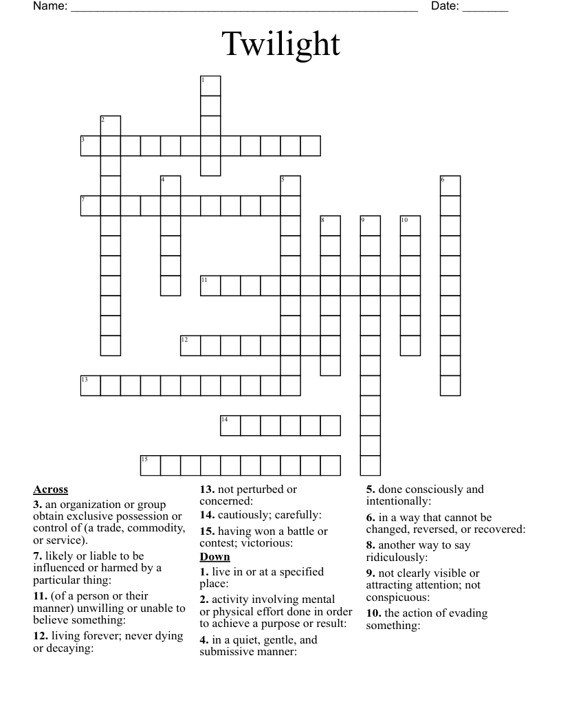 Twilight  Crossword