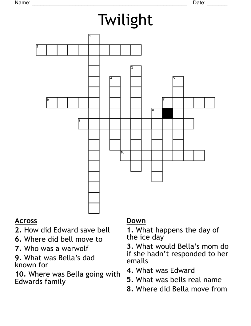 Twilight  Crossword