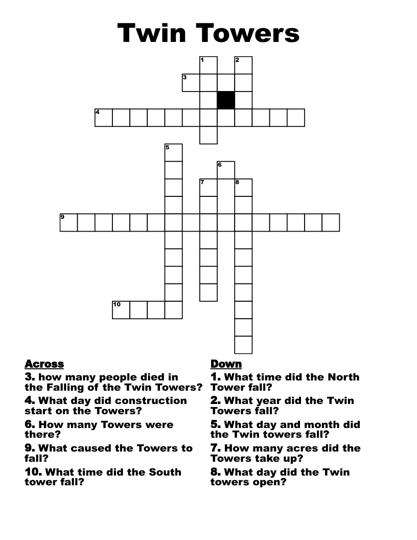 Twin Towers Crossword