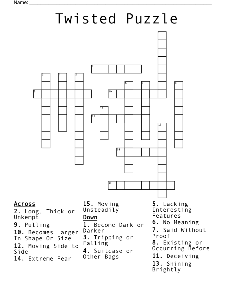 Twisted Puzzle Crossword