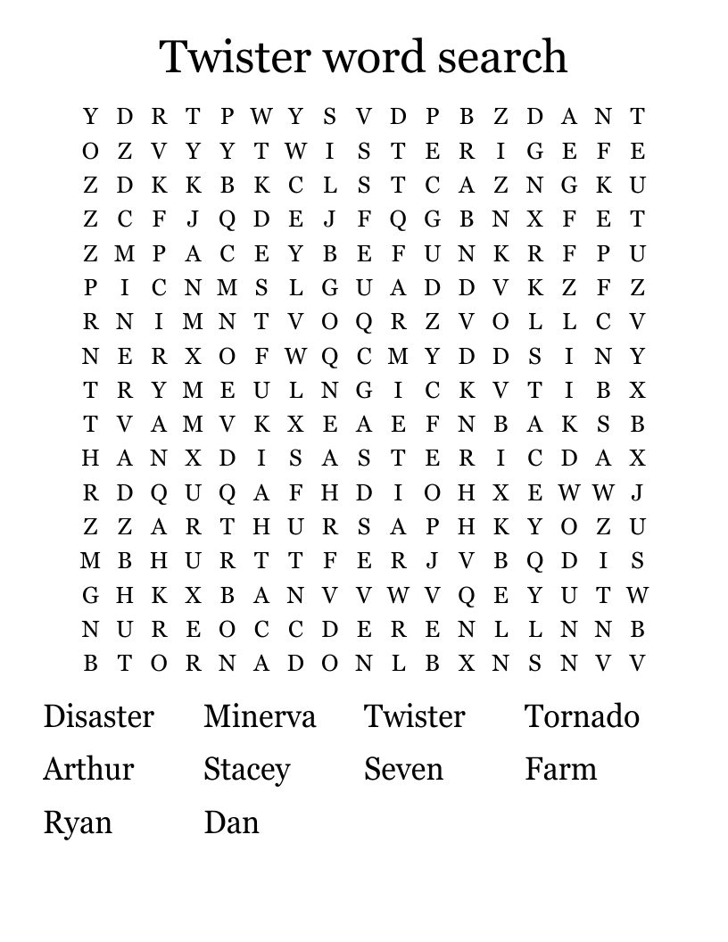 Twister word search 