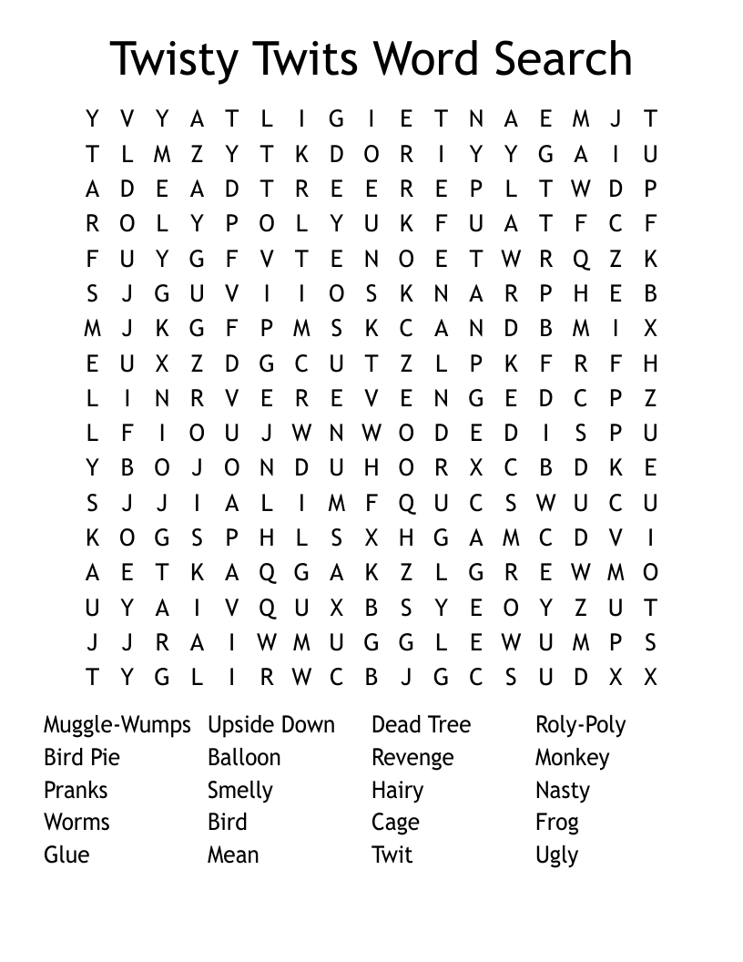 Twisty Twits Word Search