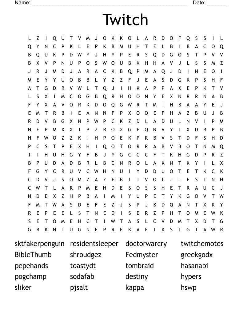 Twitch Word Search