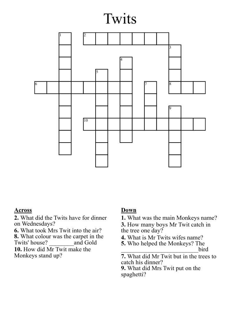 Twits Crossword
