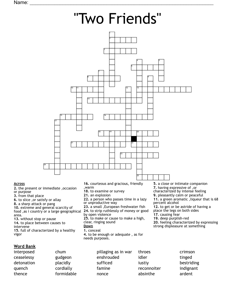 ''Two Friends'' Crossword