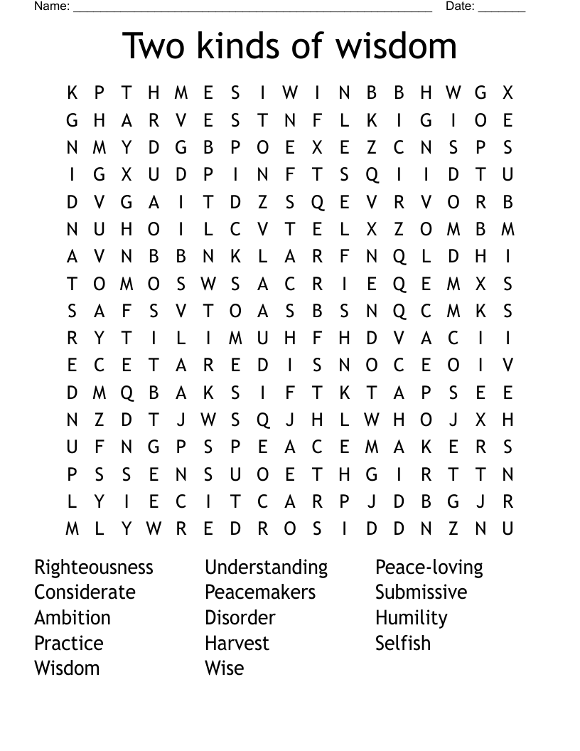 Two kinds of wisdom Word Search
