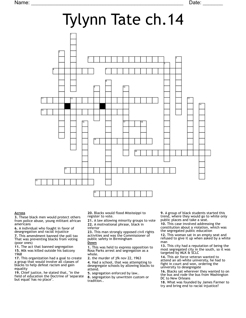 Tylynn Tate ch.14 Crossword
