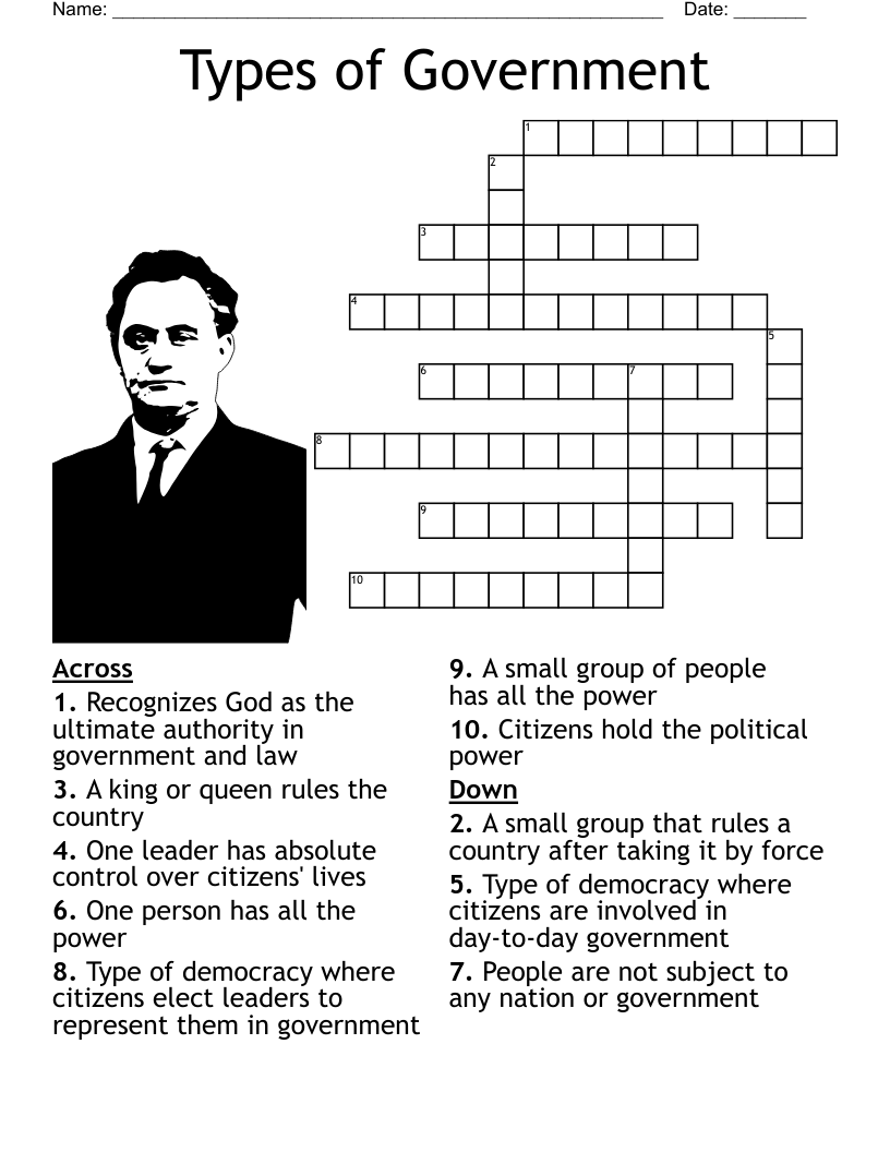 Types of Government Crossword