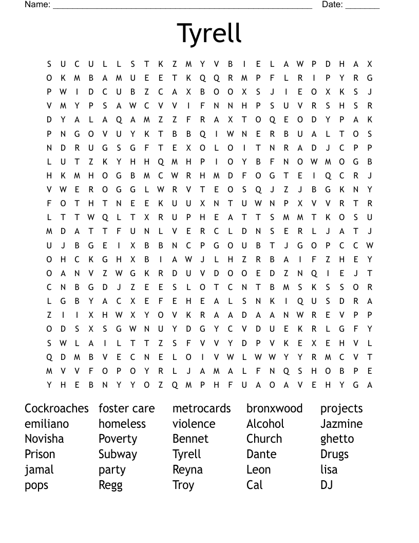 Tyrell Word Search