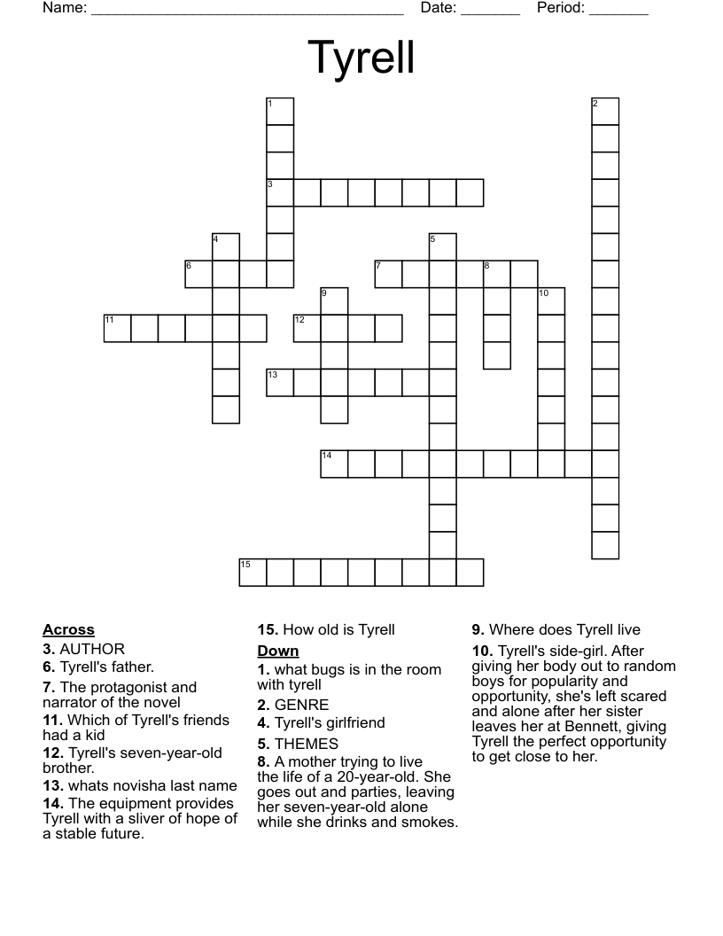 Tyrell Crossword