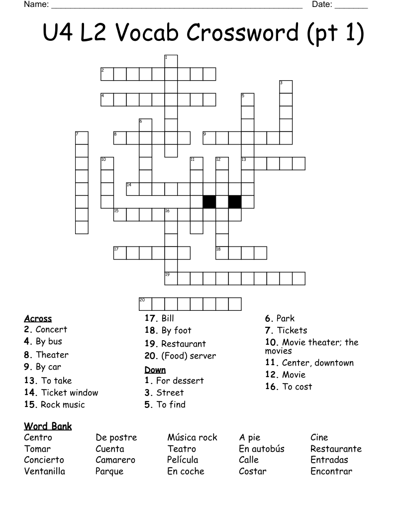 U4 L2 Vocab Crossword (pt 1)