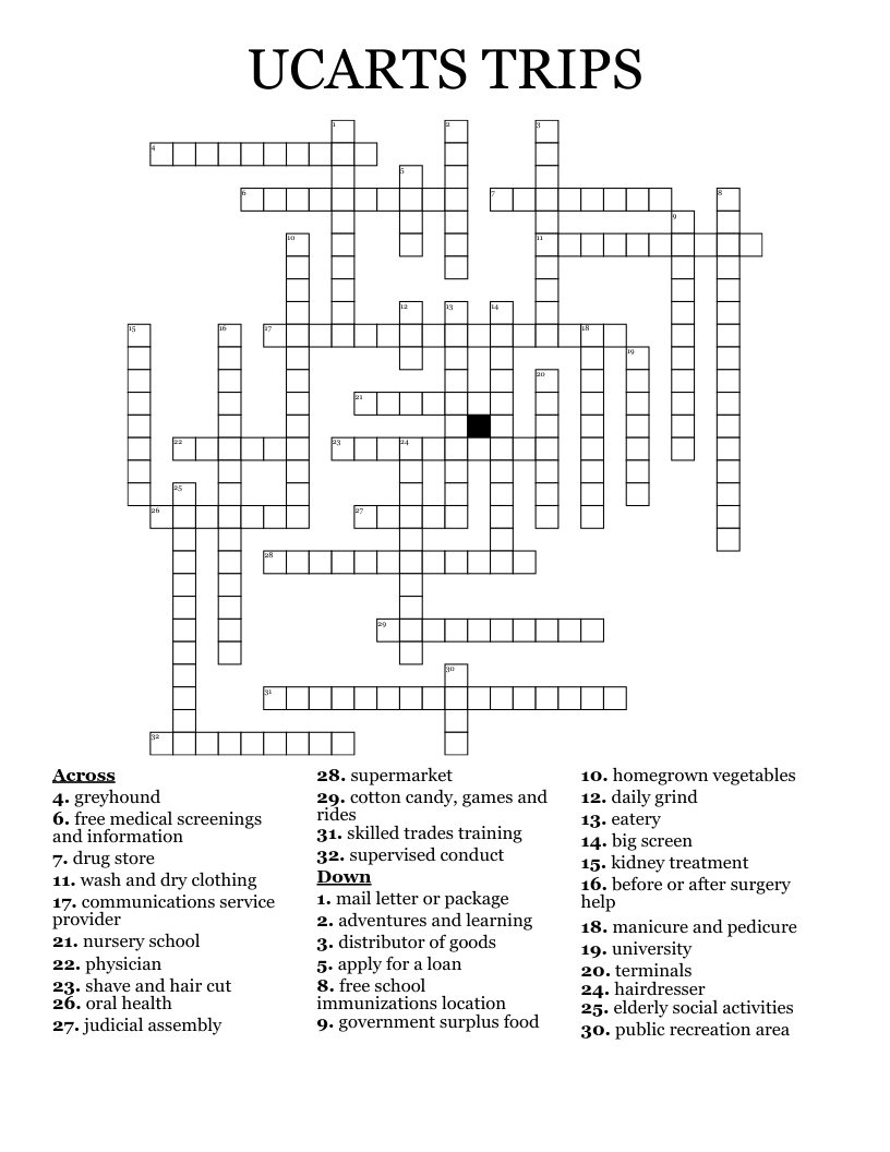 UCARTS TRIPS Crossword