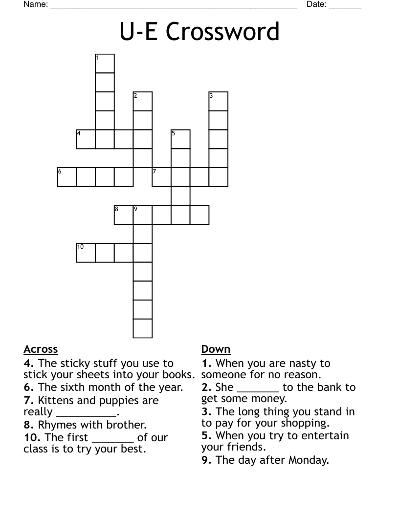 U-E Crossword