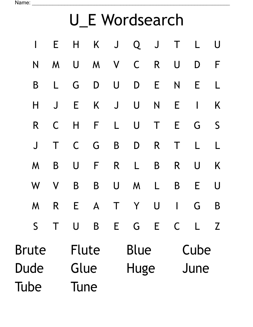 U_E Wordsearch