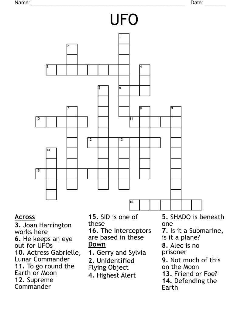 UFO Crossword