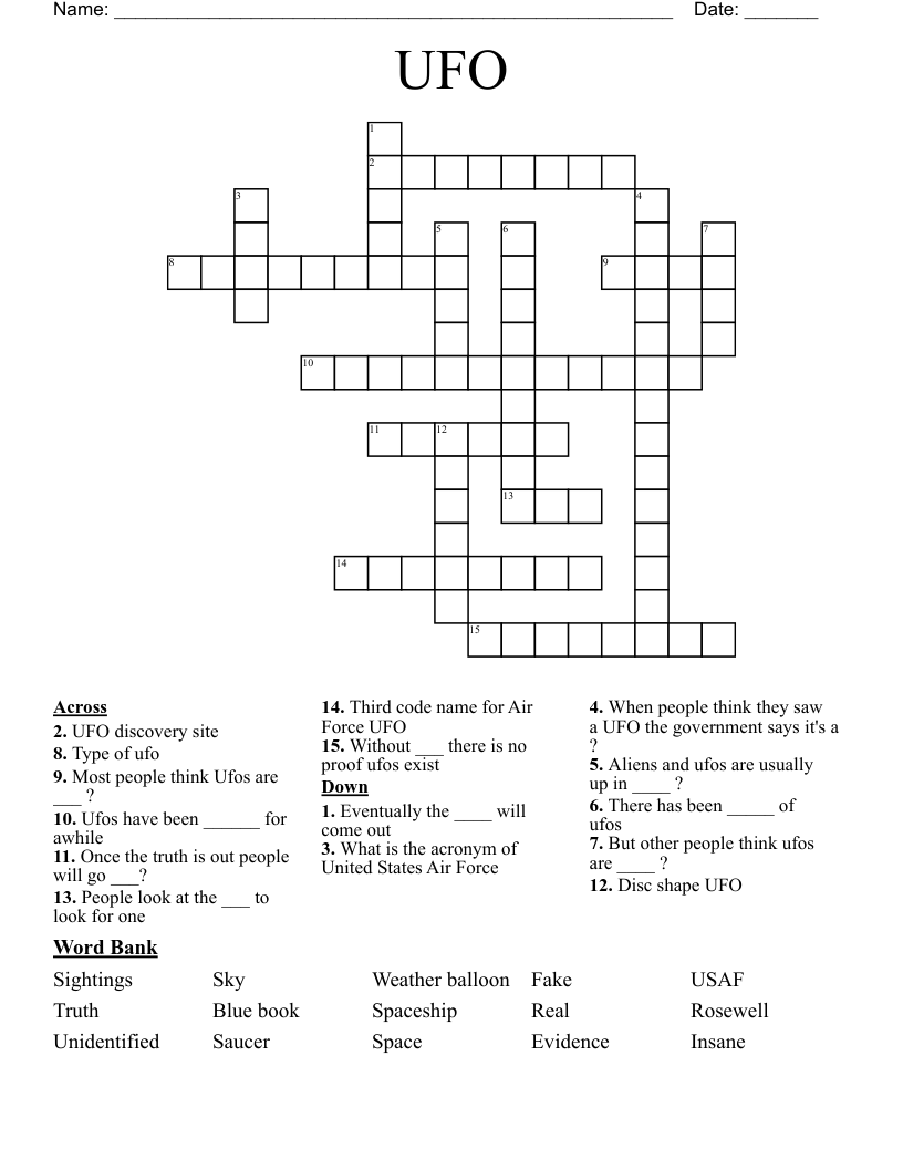 UFO Crossword