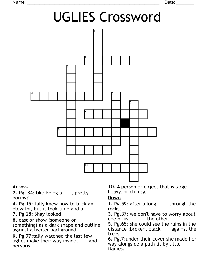 UGLIES Crossword