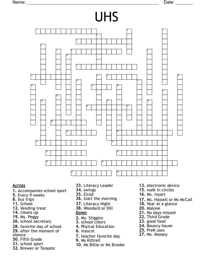 UHS Crossword