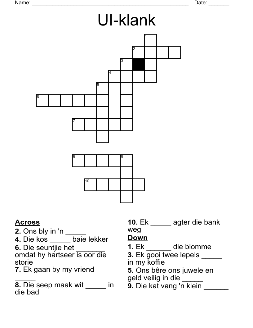 UI-klank  Crossword