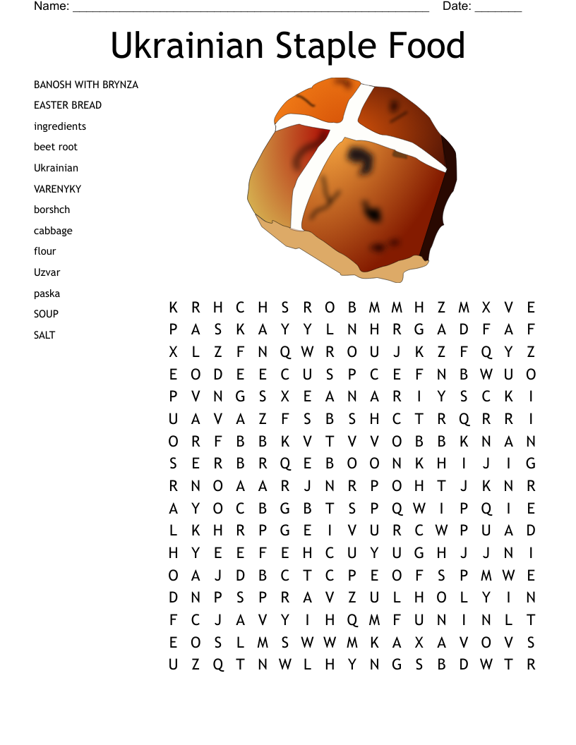 Ukrainian Staple Food Word Search