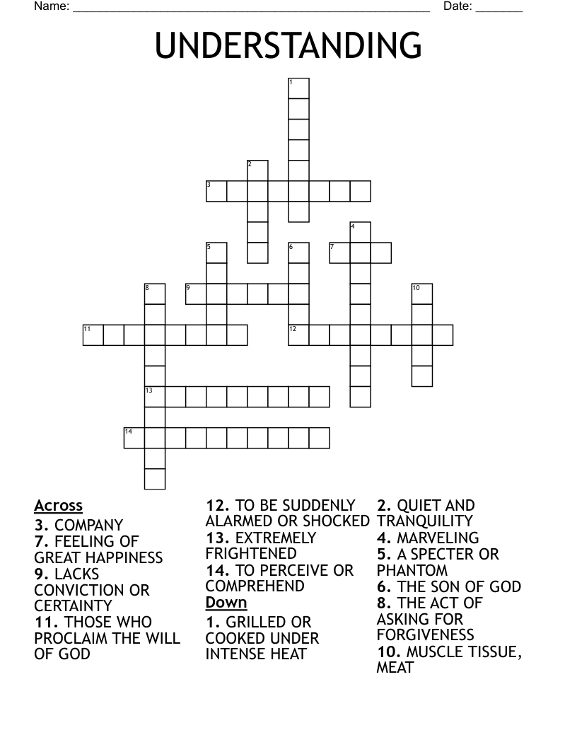 UNDERSTANDING Crossword