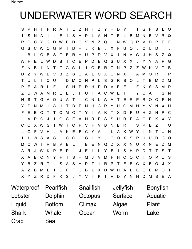 UNDERWATER WORD SEARCH