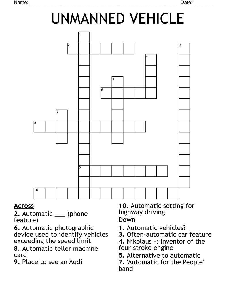 UNMANNED VEHICLE Crossword
