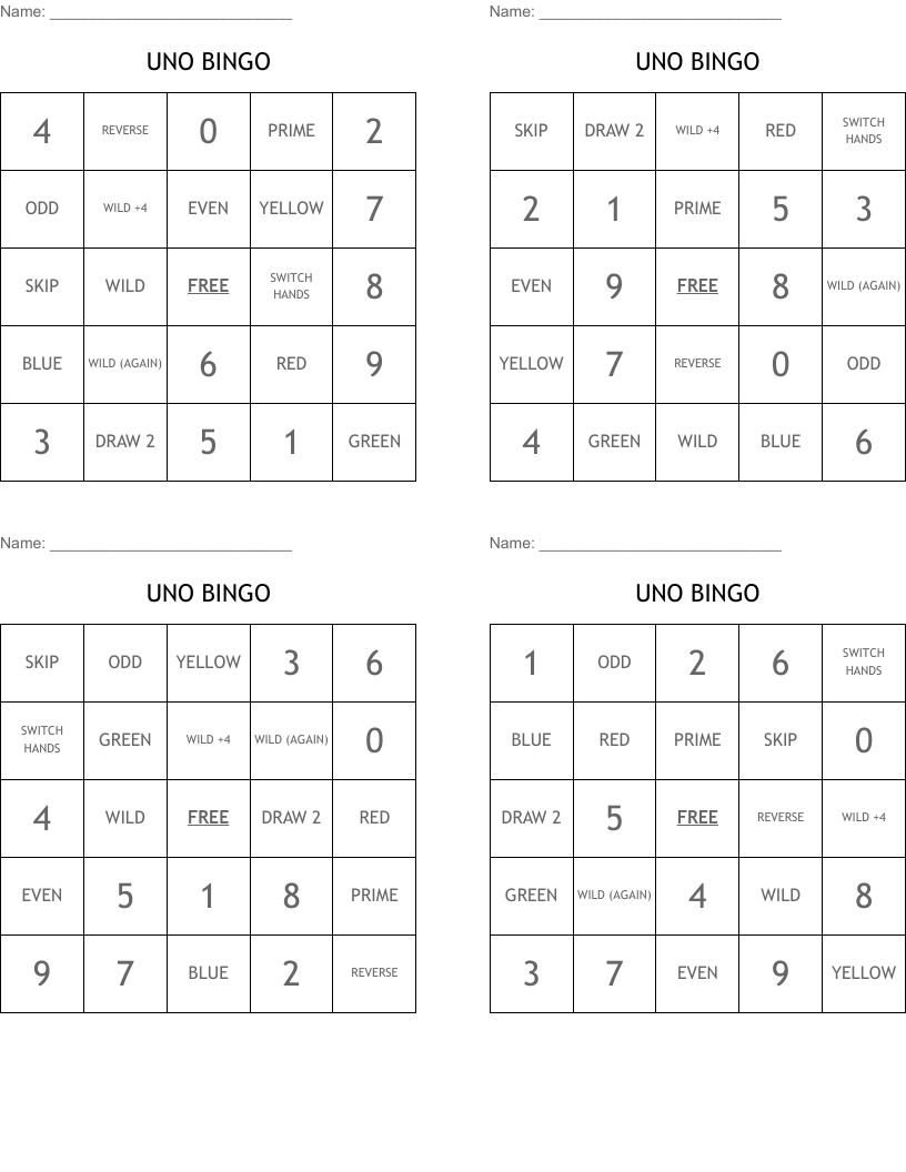 UNO BINGO