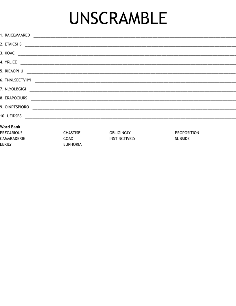 UNSCRAMBLE