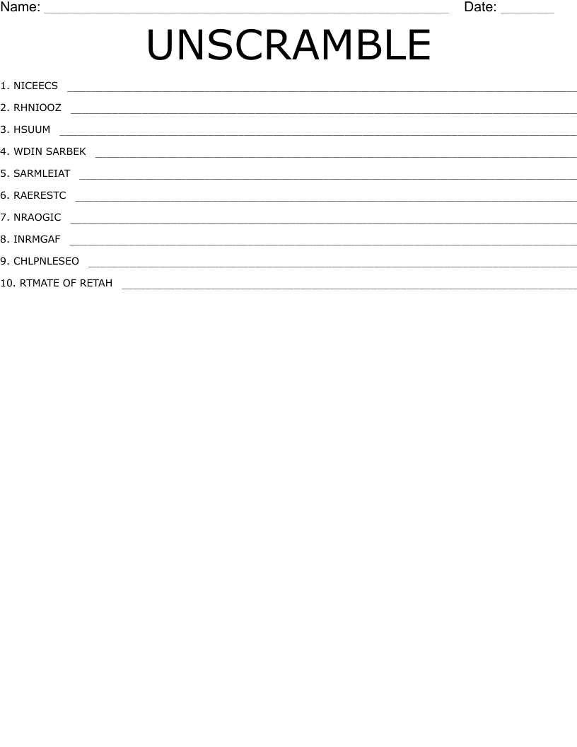 UNSCRAMBLE 