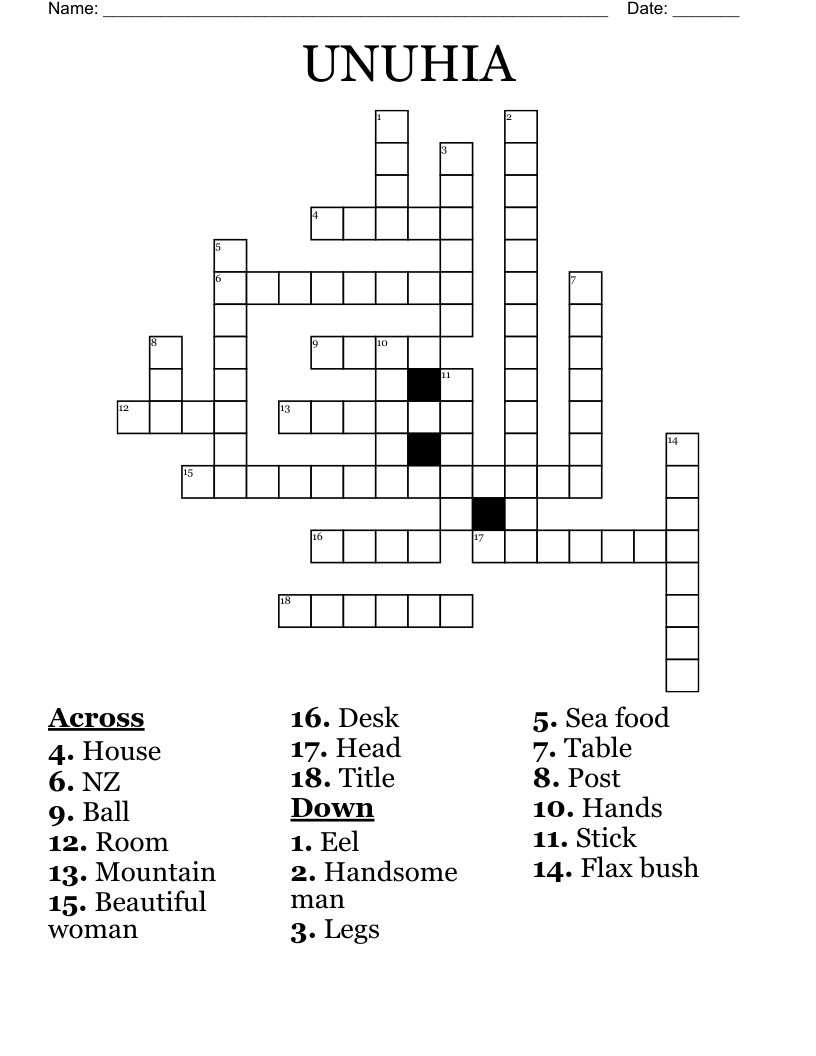 UNUHIA Crossword