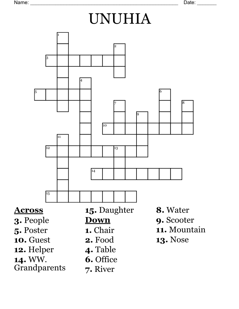 UNUHIA Crossword