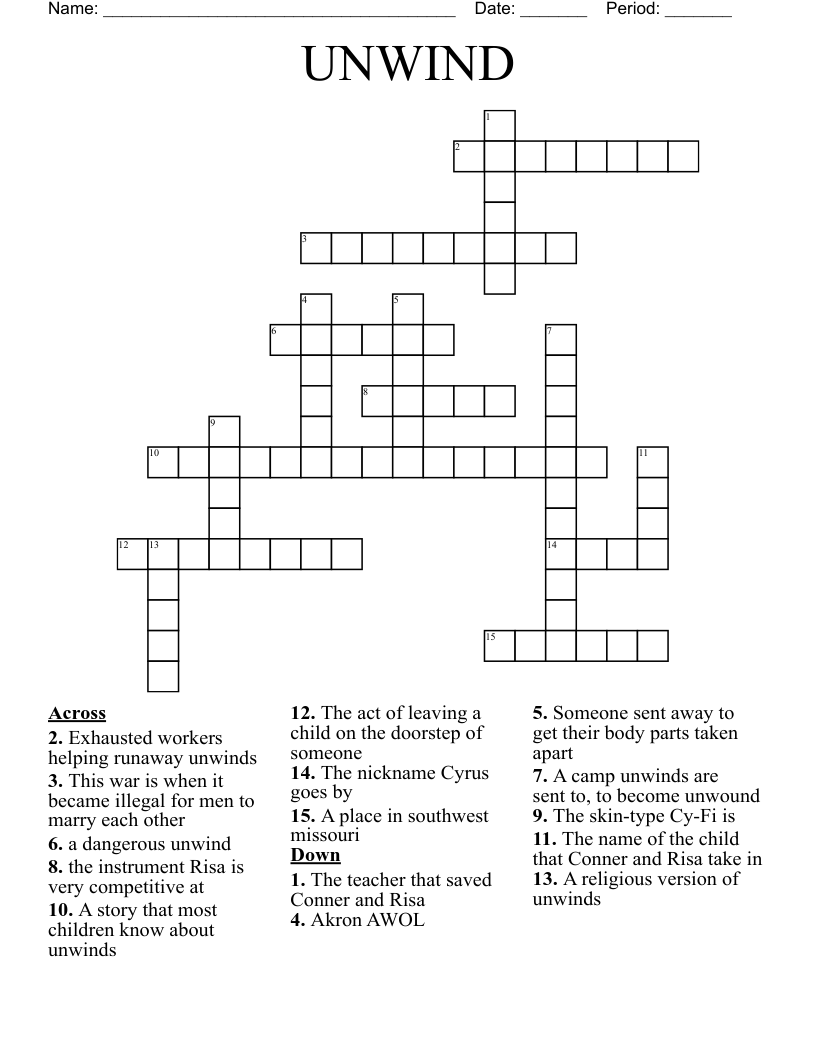 UNWIND Crossword
