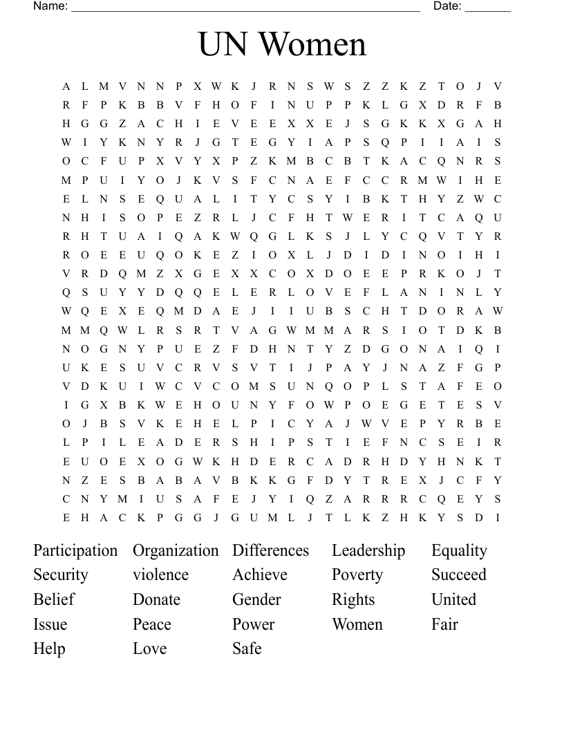 UN Women  Word Search
