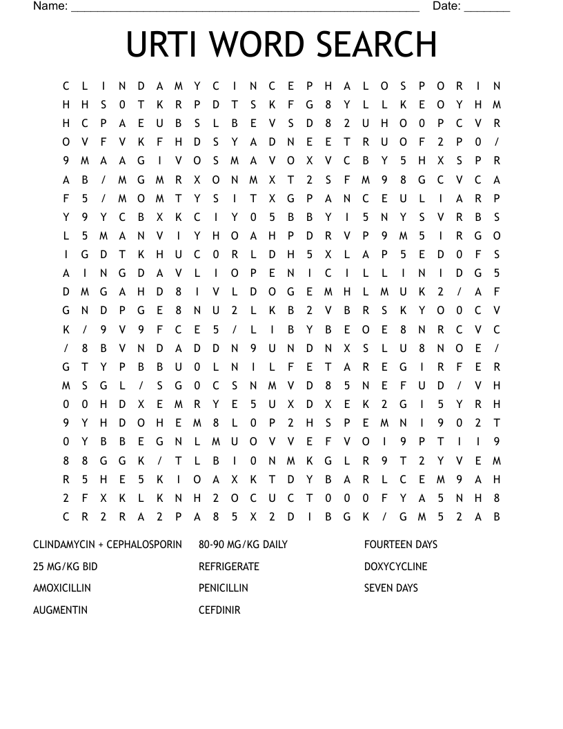 URTI WORD SEARCH
