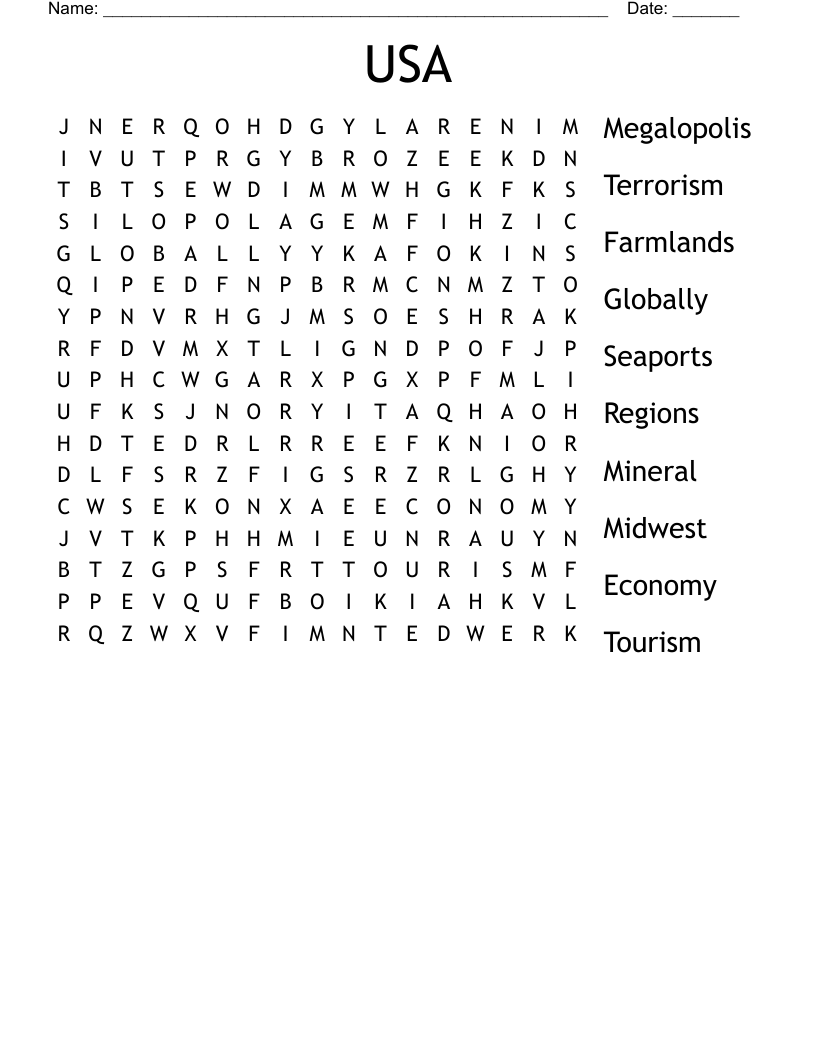 USA Word Search