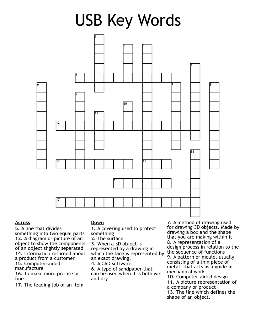 USB Key Words Crossword