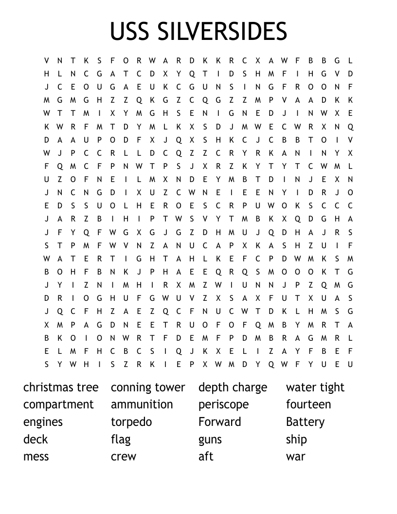 USS SILVERSIDES Word Search