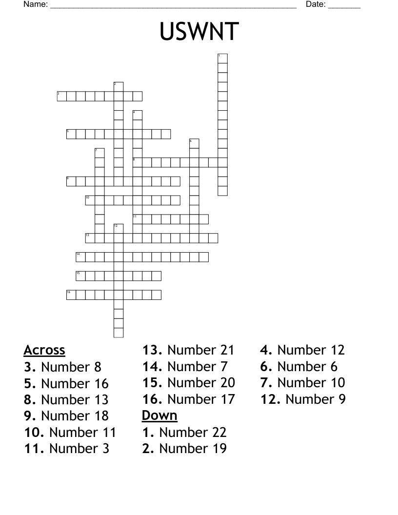 USWNT Crossword