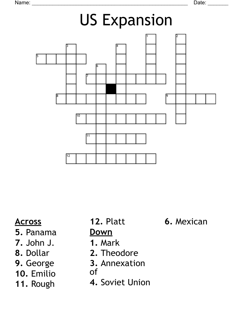 US Expansion Crossword