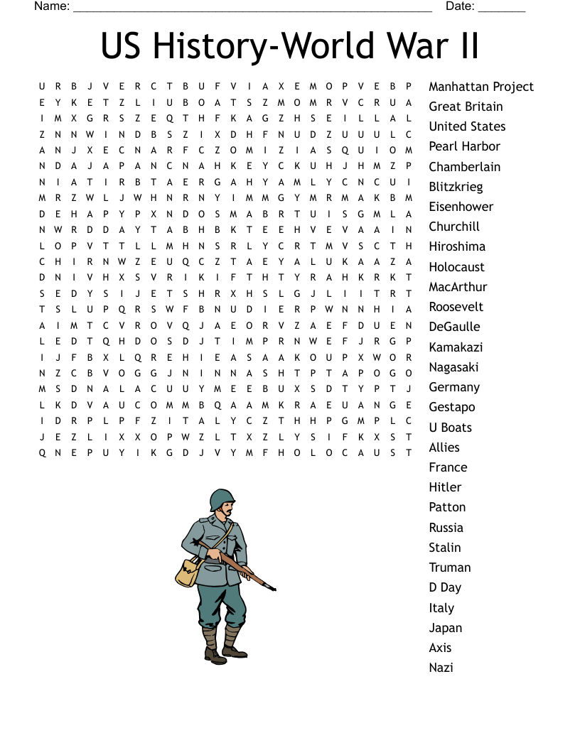 US History-World War II Word Search