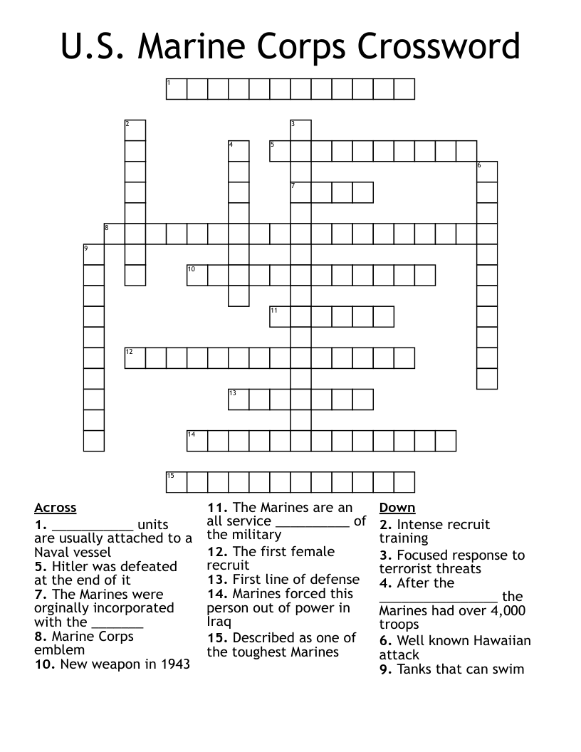 U.S. Marine Corps Crossword