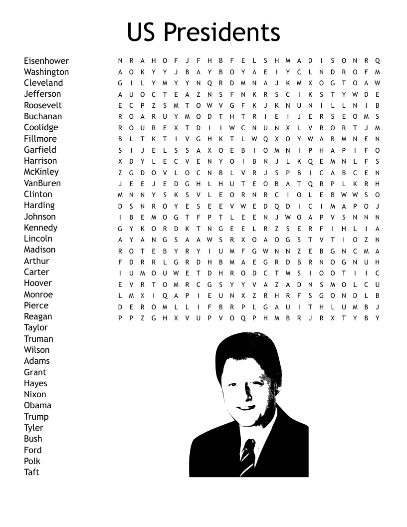 US Presidents Word Search