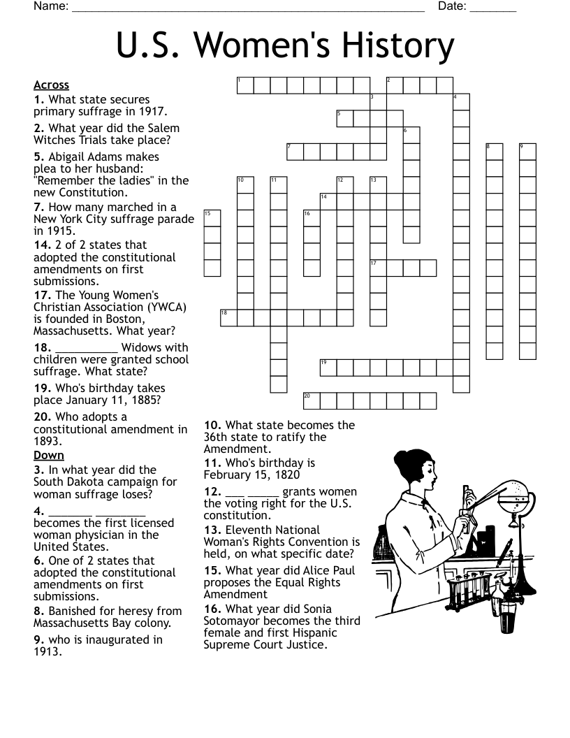 U.S. Women's History Crossword