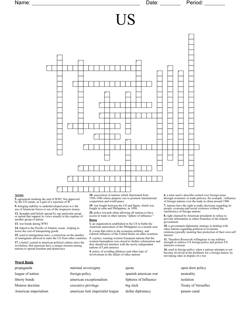 US  Crossword