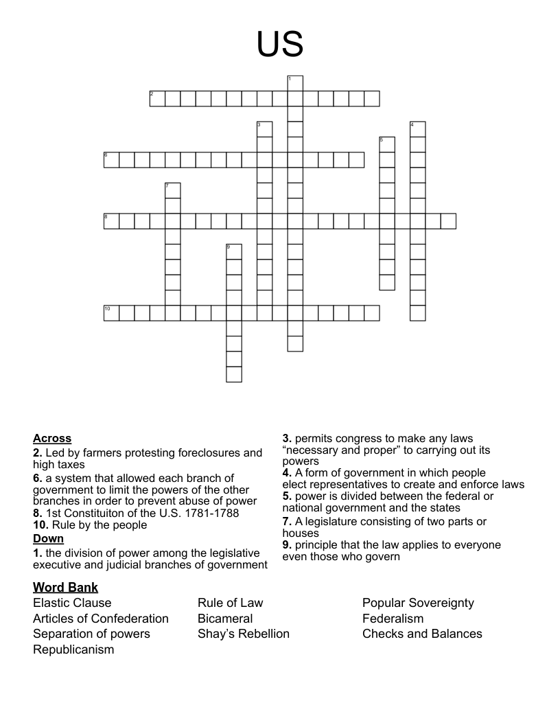 US  Crossword