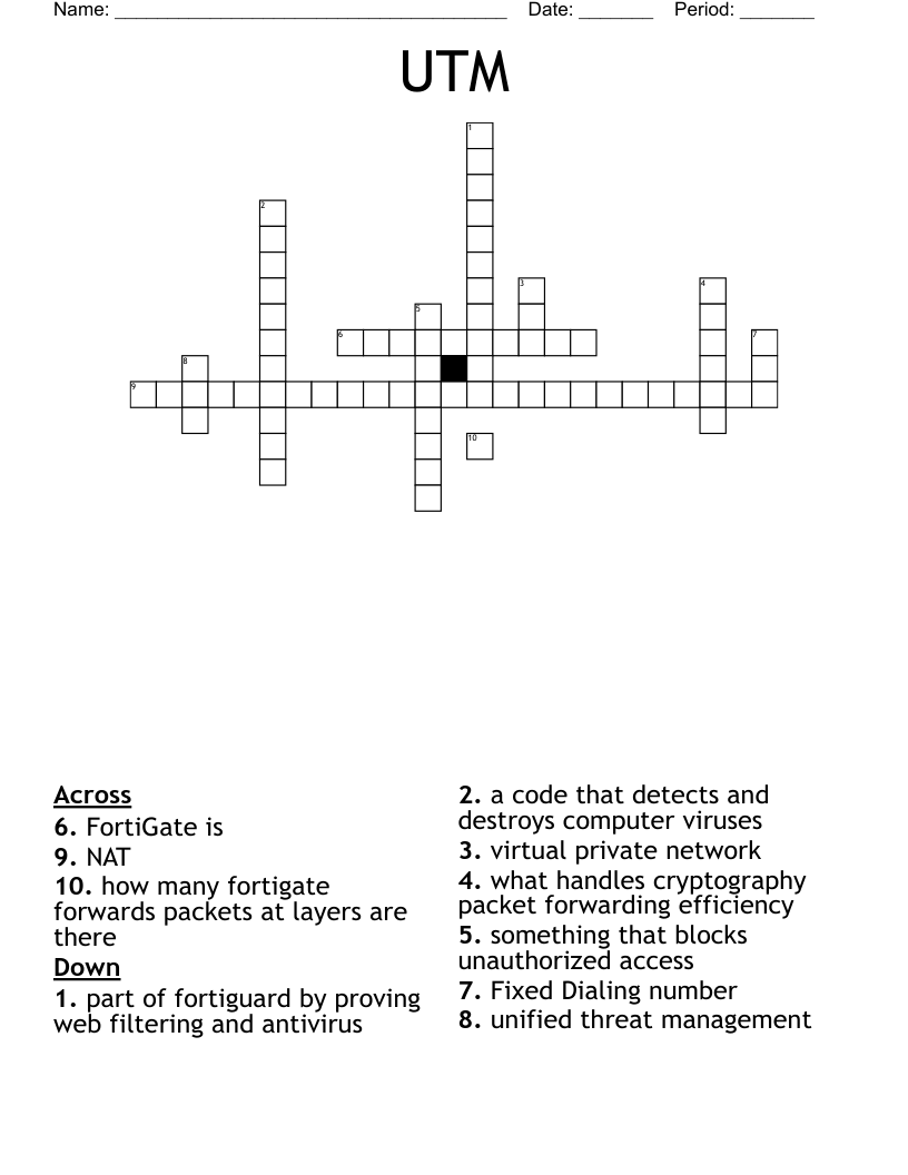 UTM Crossword