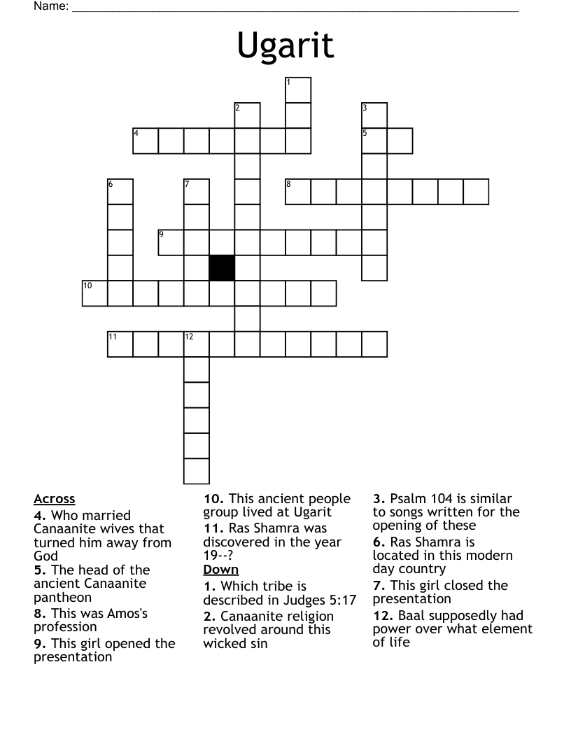 Ugarit  Crossword